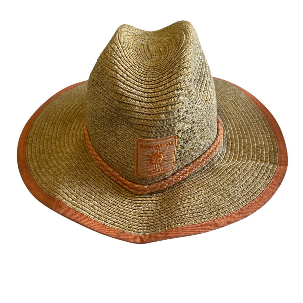 Cat & Jack Straw Sun Hat in Natural and Orange Trim
